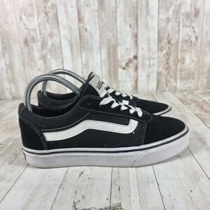 Vans Ward Womens Black White Suede Canvas Low Top Skate Sneakers 6.5 500714